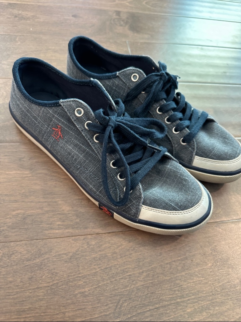 Penguin Men's Casual Navy Canvas Lace-Up Sneakers